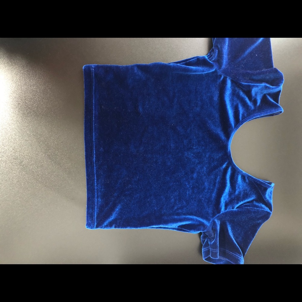 Royal blue velvet shirt